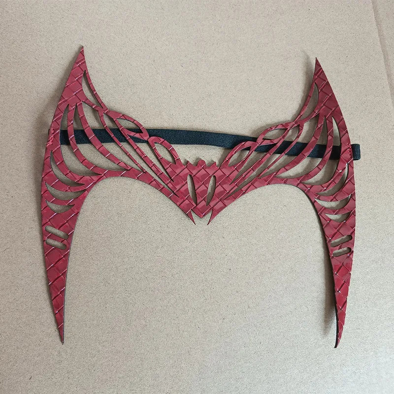Superhero Scarlet Witch Cosplay Headband Mask Leather Headwear Face Cover Halloween Costumes Party For Adult Cosplay Props Qme Type A