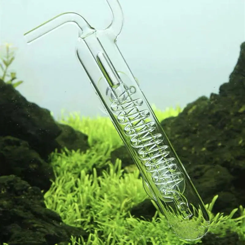 Aquarium Spiral Bubble Recorder Diffuser Glass CO2 Bubble Counter ADA Style Atomizer Water System Fish Tank Plant Pet Products Qme
