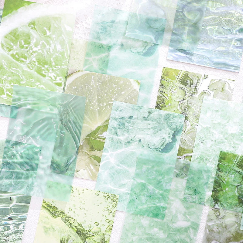 20 pcs INS Water pattern Diary Stationery supplies Journal Material Junk Journal Scrapbooking Aesthetic Decor Background Paper Qme