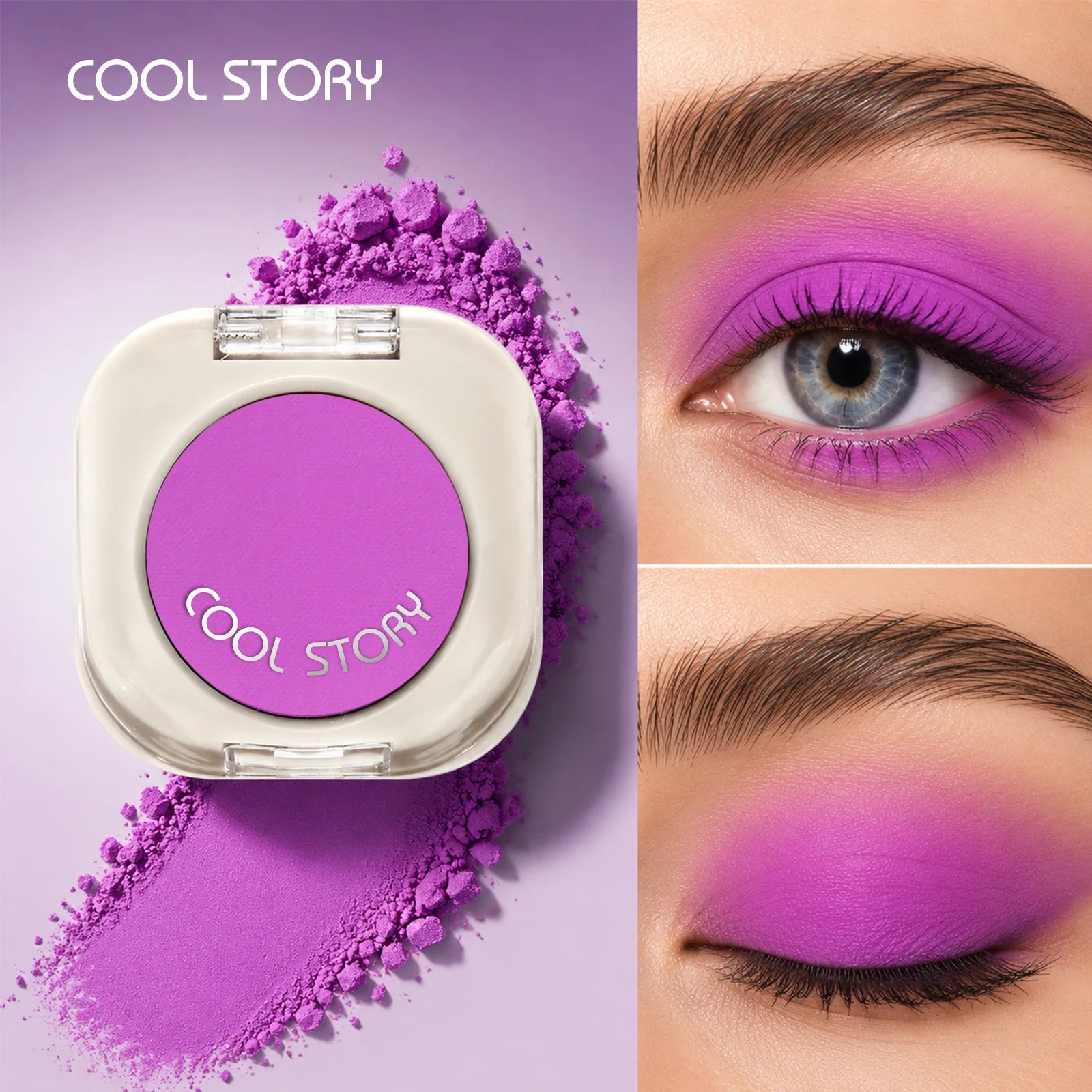Purple Single Eyeshadow Matte Shimmer Metallic Waterproof LongLasting Highly Pigmented Velvet Smooth Blendable Eye Shadow Makeup Qme 24