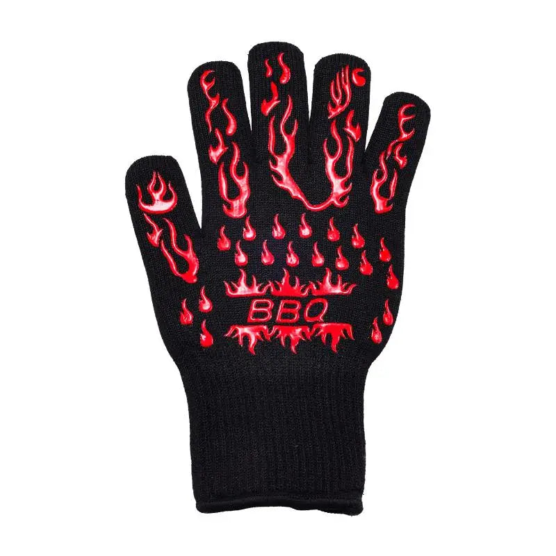 1/2Pcs Non Slip Silicone Oven Gloves BBQ Gloves Fireproof Heat Resistant Cut Resistant Mitts Kitchen Gloves For Barbecue Cooking Qme