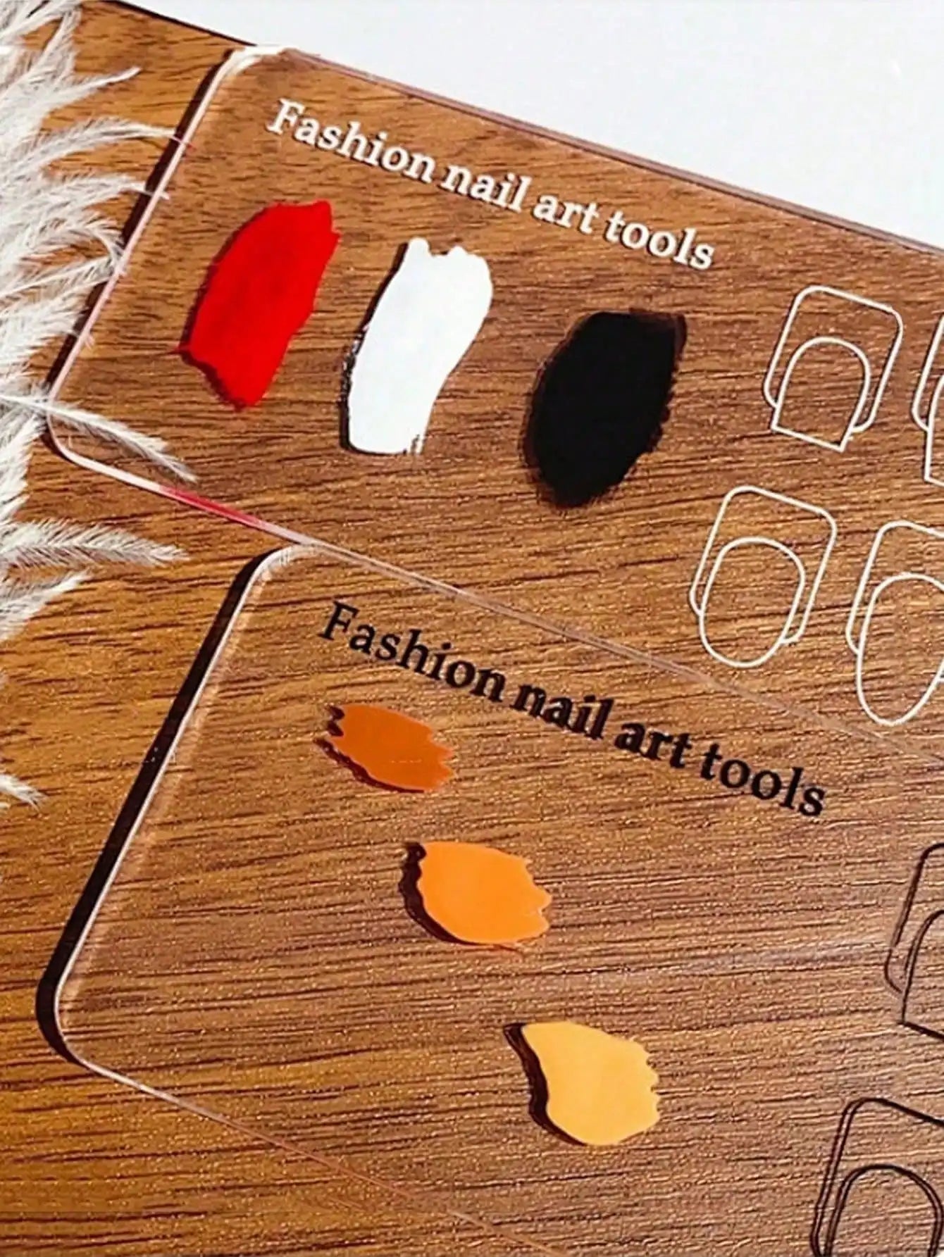 Nail Art Practice Palette Transparent Reusable Stencils Beginners Qme