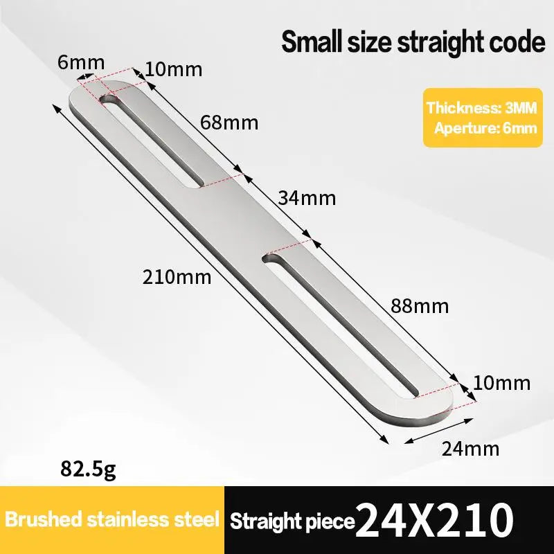 Stainless Steel Straight Angle Bracket Black Silver Thickened 180 Qme A12