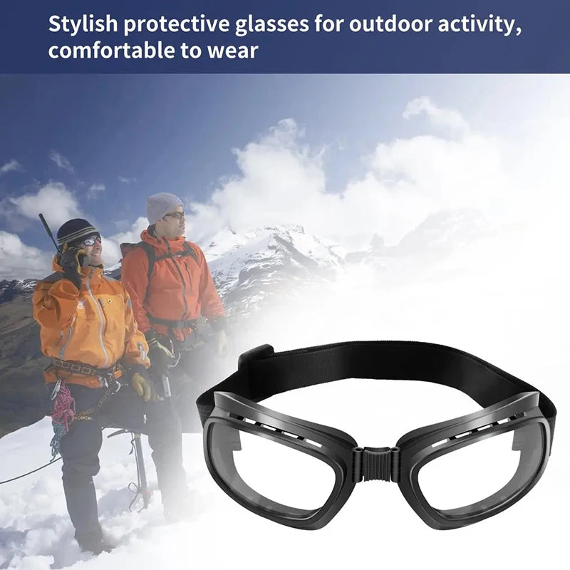 Foldable Vintage Motorcycle Glasses Polarized Outdoor Cycling Sunglasses Ski Goggles Windproof Dustproof UV Protection Glasses Qme