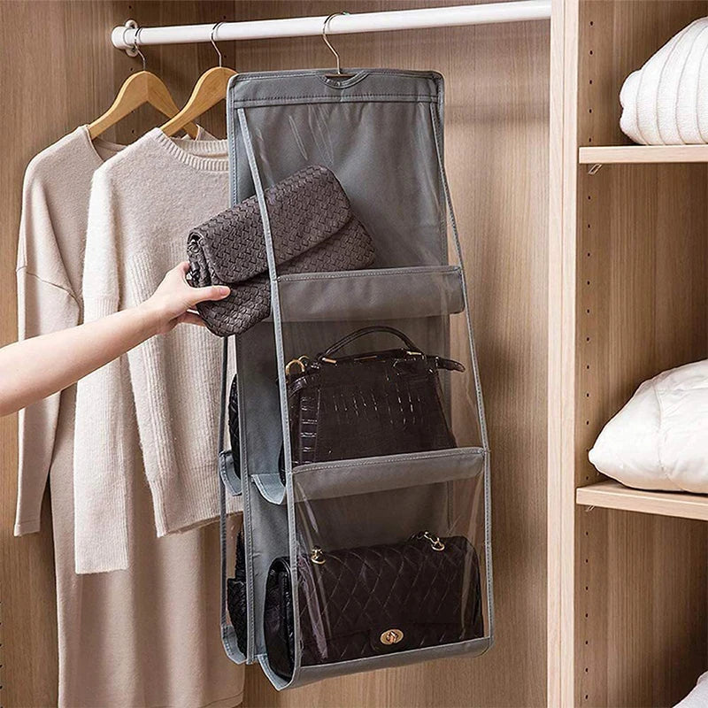 Oxford Cloth Handbag Storage Bag Family Closet Bedroom Black Hanging Qme
