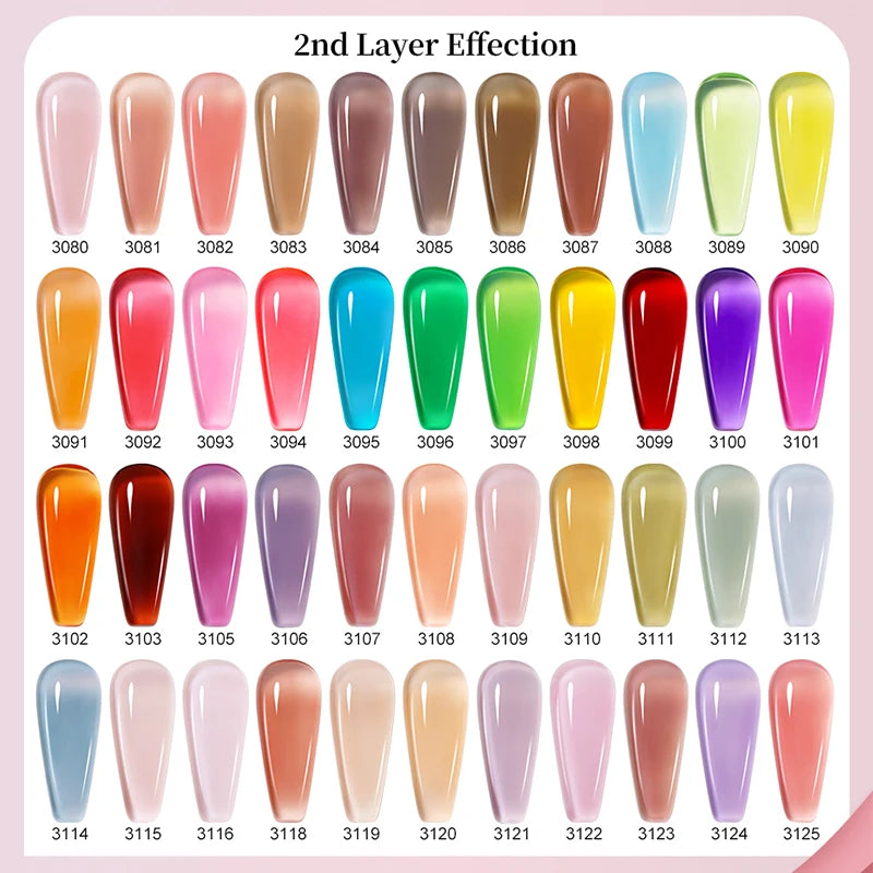 Arte Clavo Jelly Gel Polish Semi-transparent Pink Nude Clear DIY Nail Qme