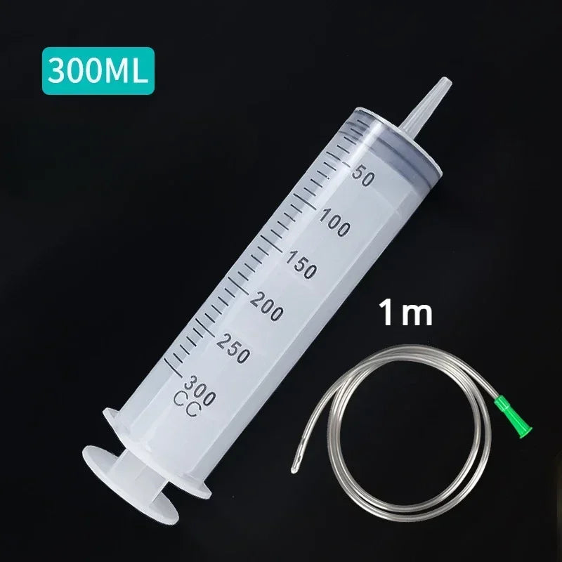 Large Vacuum Capacity Syringe 100/200/300/500ml Reusable Syringe Oil Pump with 1m Hose Pet Nutrition Feeding Metering Pump Qme 300ml