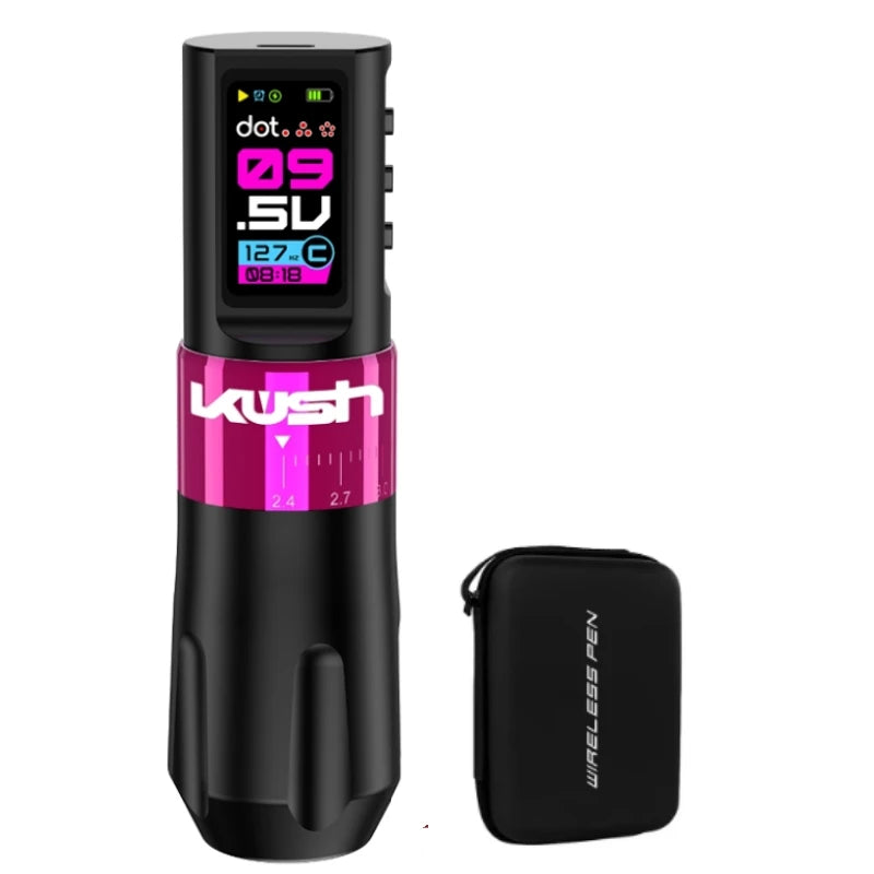 New Wireless Tattoo Machine Pen Adjustable 7 Stroke 2.4-4.2mm With 1800mAh Battery Body Makeup For Tattoo Artists Qme Pink Pen