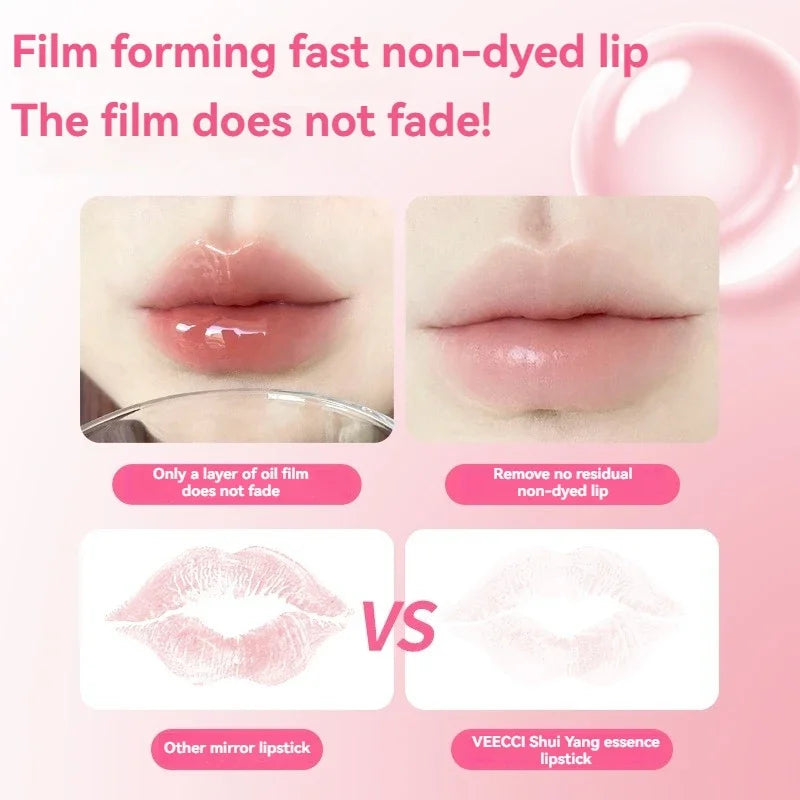 Long lasting Makeup Water Mirror Lip Non Sticky Long Lasting Natural Shine Glaze Moisturizing Essence Solid Lip Honey Qme