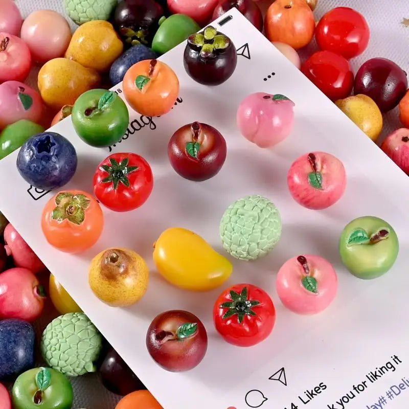 10PCS Lifelike 3D Fruit Resin Beads Fadeless Waterproof for DIY Bracelet Stringing Festival Decor Craft Projects Qme