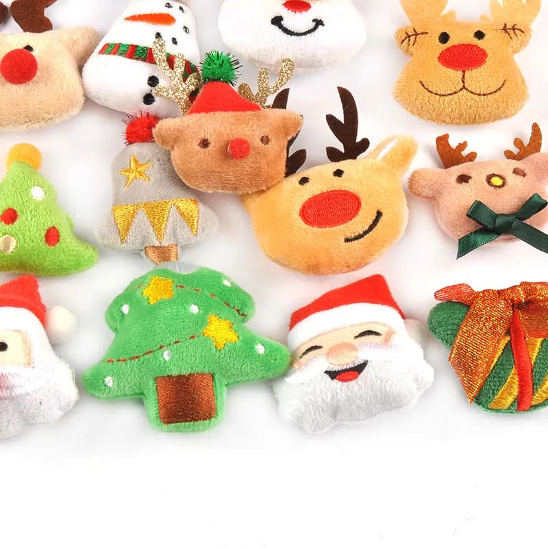 5Pcs 43-60mm Cartoon Santa Claus Elk Snowman Christmas Patches Appliques Handmade DIY Festival Crafts Decor Headwear Accessories Qme