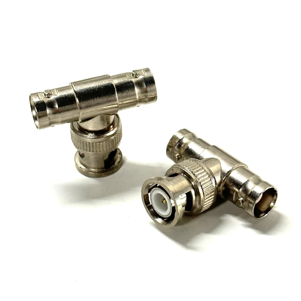 50pcs BNC Connector BNC 1 Male To 2 female adapter video cable adapter T-shaped connector Qme