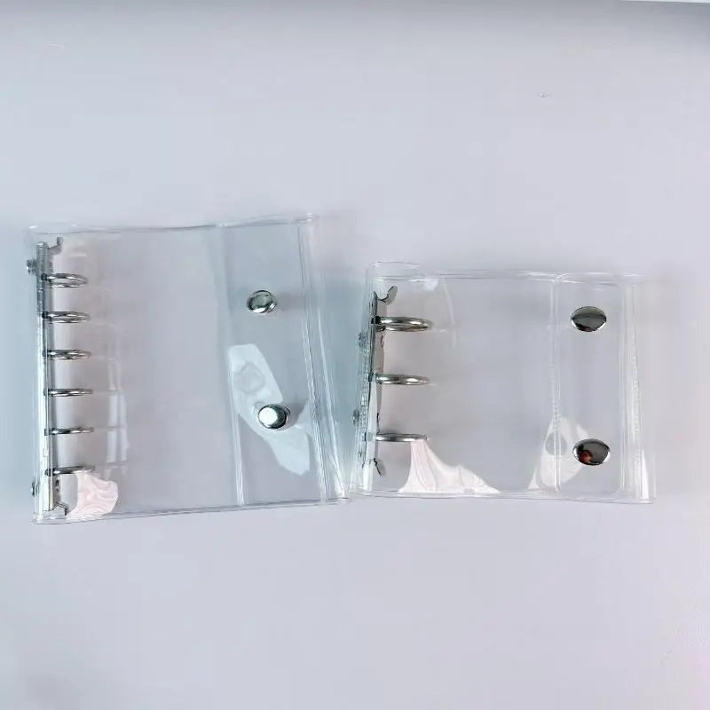 Clear PVC Ring Binder Waterproof Snap Closure Transparent File School Qme
