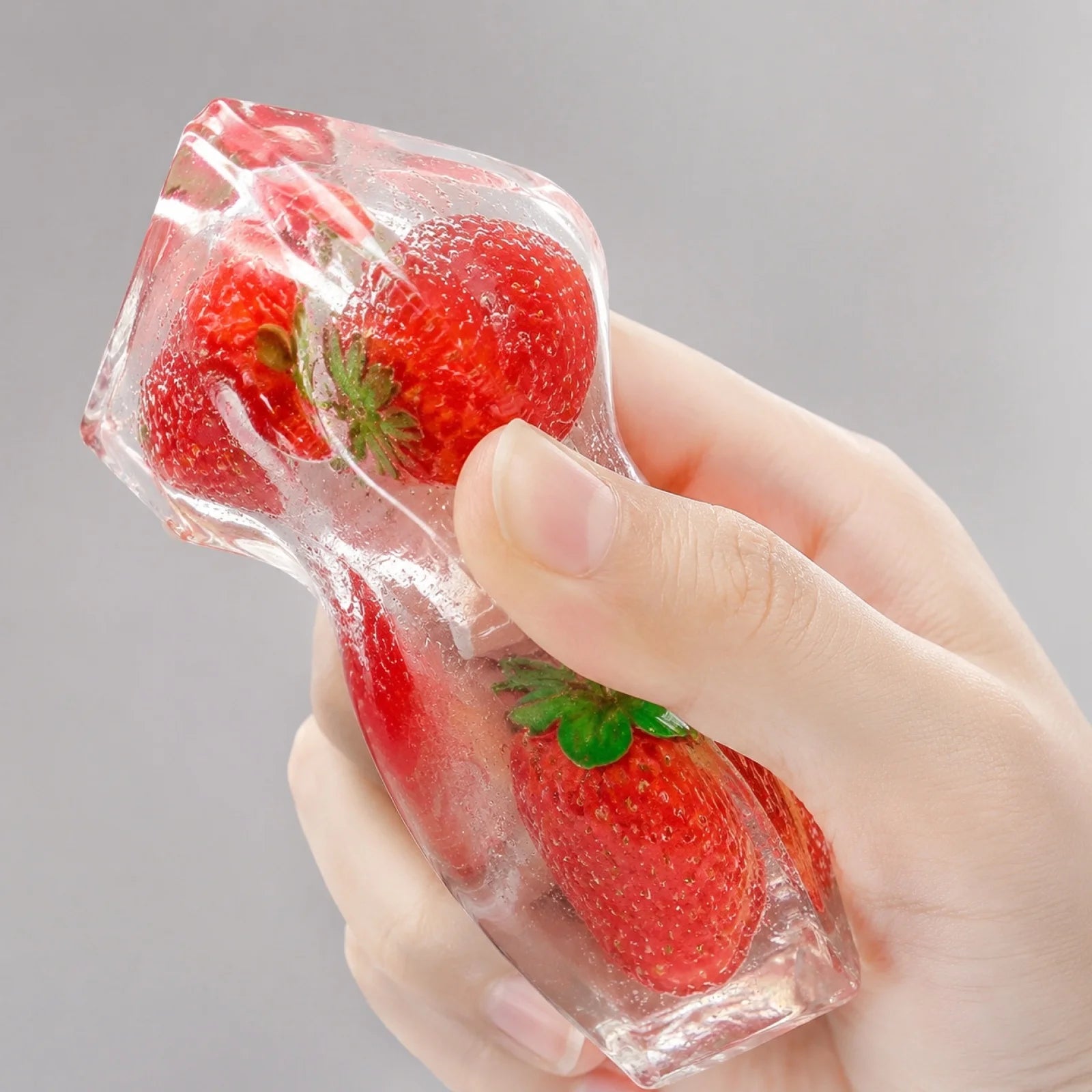 Long Rectangular Fruit Stress-relieving Toy Clear Ice Cubes Slow-rising Fidget Fun Toy for Adult Creative Holiday Halloween Gift Qme