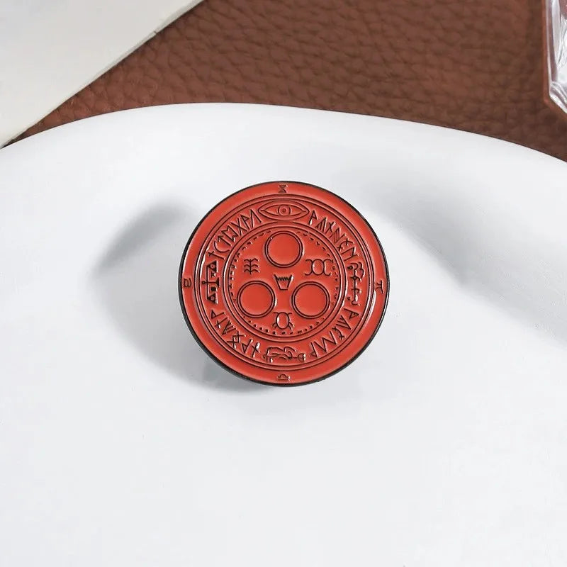 Cartoon Red Round Silent Hill Enamel Pin Horror Style Classic Game Badge For Backpack Clothing Decor Collection Holiday Gifts Qme