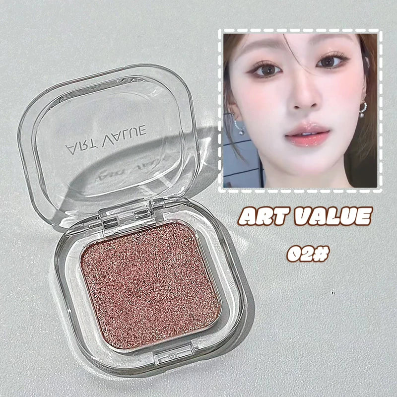 ART VALUE Single Color Eye shadow Shimmer Matte Delicate Long-lasting Makeup High Gloss Brightening Silkworm Eyeshadow Palette Qme