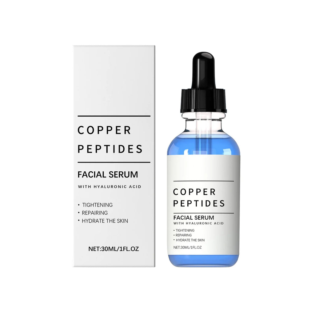 Copper Peptide Serum Lifting Firming Skin Anti Wrinkle Nourishing Smooth Improve Texture Hydration Hyaluronic Acid Face Serum Qme 30ml Boxed