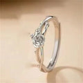 Vintage Hip Hop Couple Unique Black Rose Ring Retro Silver Finger Ring Simple Sweet Wedding Gifts For Women Flower Ring Qme 1 resizable