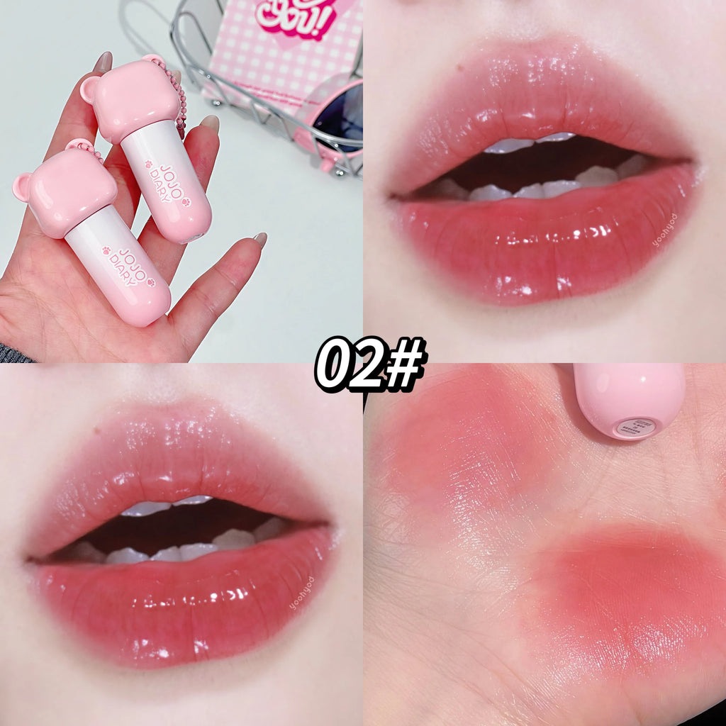 JOJO DAIRY Cute Bear Light-sheer Lip Glaze 6-color Pendant Watery Qme JJ328-02