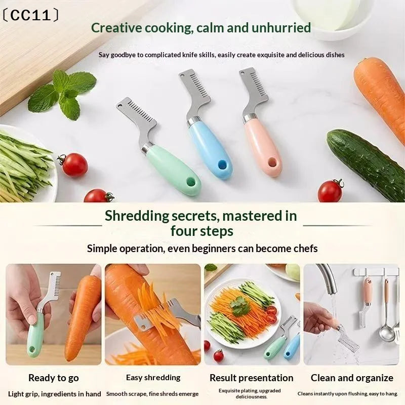 Scallion Slicer Green Onion Cutter Curved Design Stainless Steel Qme