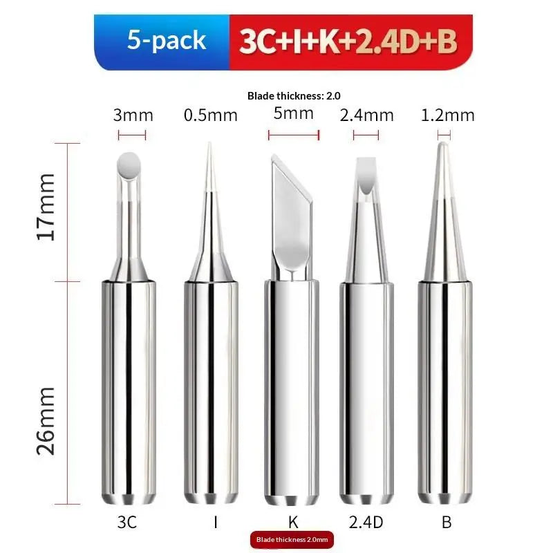 900M-T Soldering Iron Tips Pure Copper Electric Replacement Head DIY Qme 5PCS