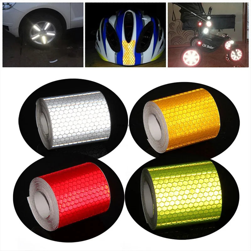 1/3M Reflective Car Stickers Waterproof Self-Adhesive Safety Warning Tape Strong Adhesive Reflectors Conspicuity Strip for Truck Qme