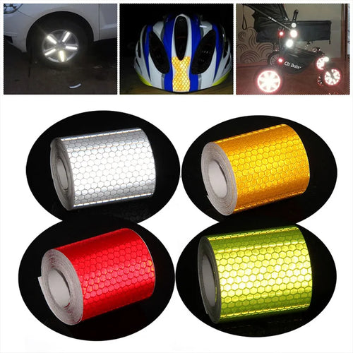 1/3M Reflective Car Stickers Waterproof Self-Adhesive Safety Warning Tape Strong Adhesive Reflectors Conspicuity Strip for Truck Qme
