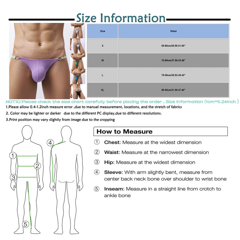 Man's Chic Sexy Low Waist Jockstraps Underwear Briefs Fashion Colorful Mesh Lightweight Breathable Skin-friendly G-Strings Qme