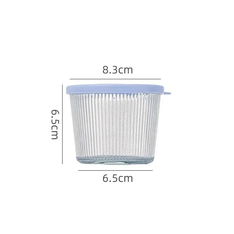 1/4PCS 200ML Glass Storage Jars Transparent Thicken Glass Storage Containers Multifunction Fresh-keeping Mini Clear Jars Kitchen Qme Blue