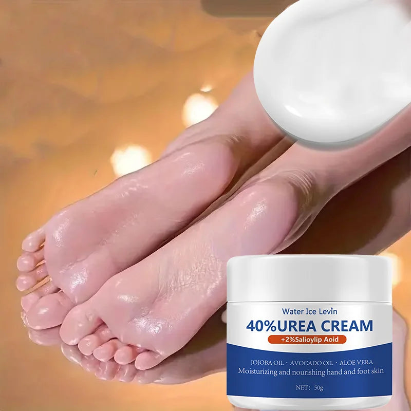 50g Ultra Moisturizing 40% Urea Aloe Vera Foot Cream to Soften Cracked Feet - Gentle Exfoliating Daily Foot Care Solution Qme