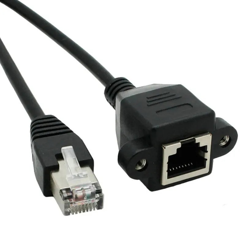5pcs ESCAME 30cm 60cm Extension Network LAN Screw Cable Panel Male To Female Mount Ethernet Qme