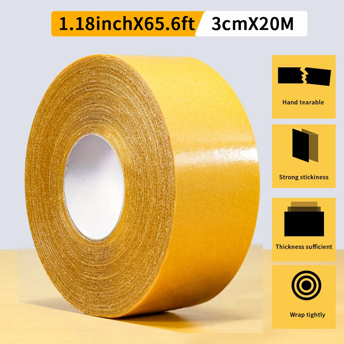 High Adhesive Strength Mesh Double-Sided Duct Tape - Weatherproof, Invisible, Quick & Seamless Installation for Carpet, Weddings Qme 3cmX20m