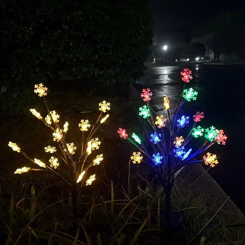 20 Leds Solar Cherry Blossom Lotus Lights Garden Light Outdoor Lawn Qme Warm white 6