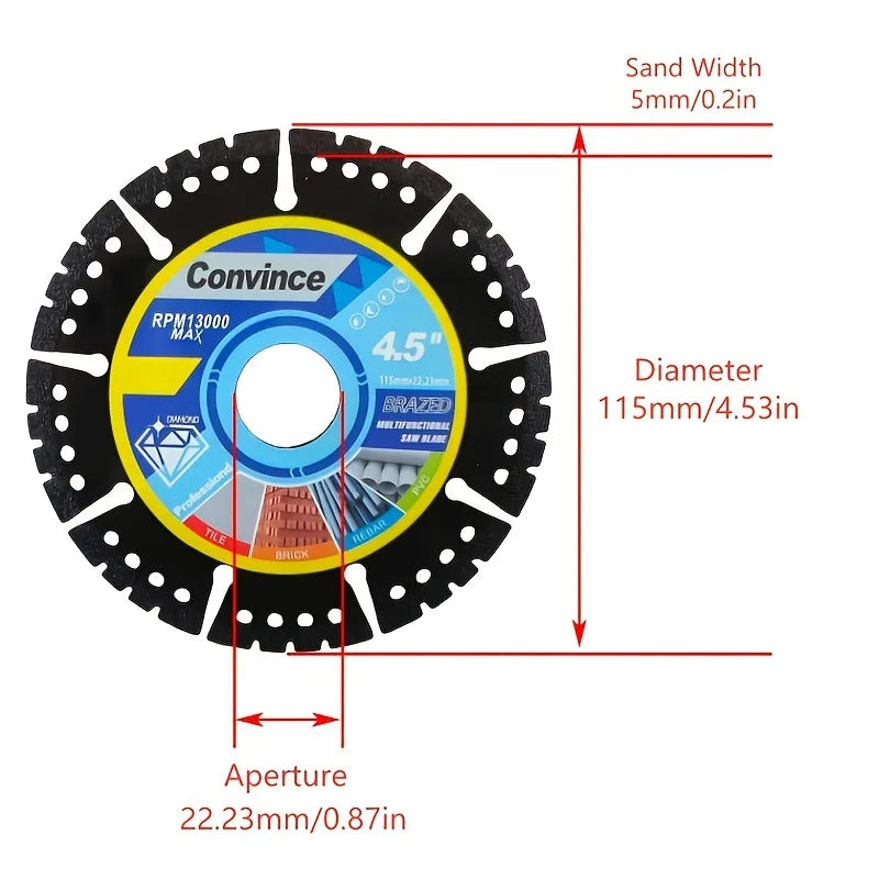 Multi Material Cutting Blades Metal Tile Stone Plastic Angle Grinder Saw Blades for Alloy Cast Iron Marble Tool Accessories Qme