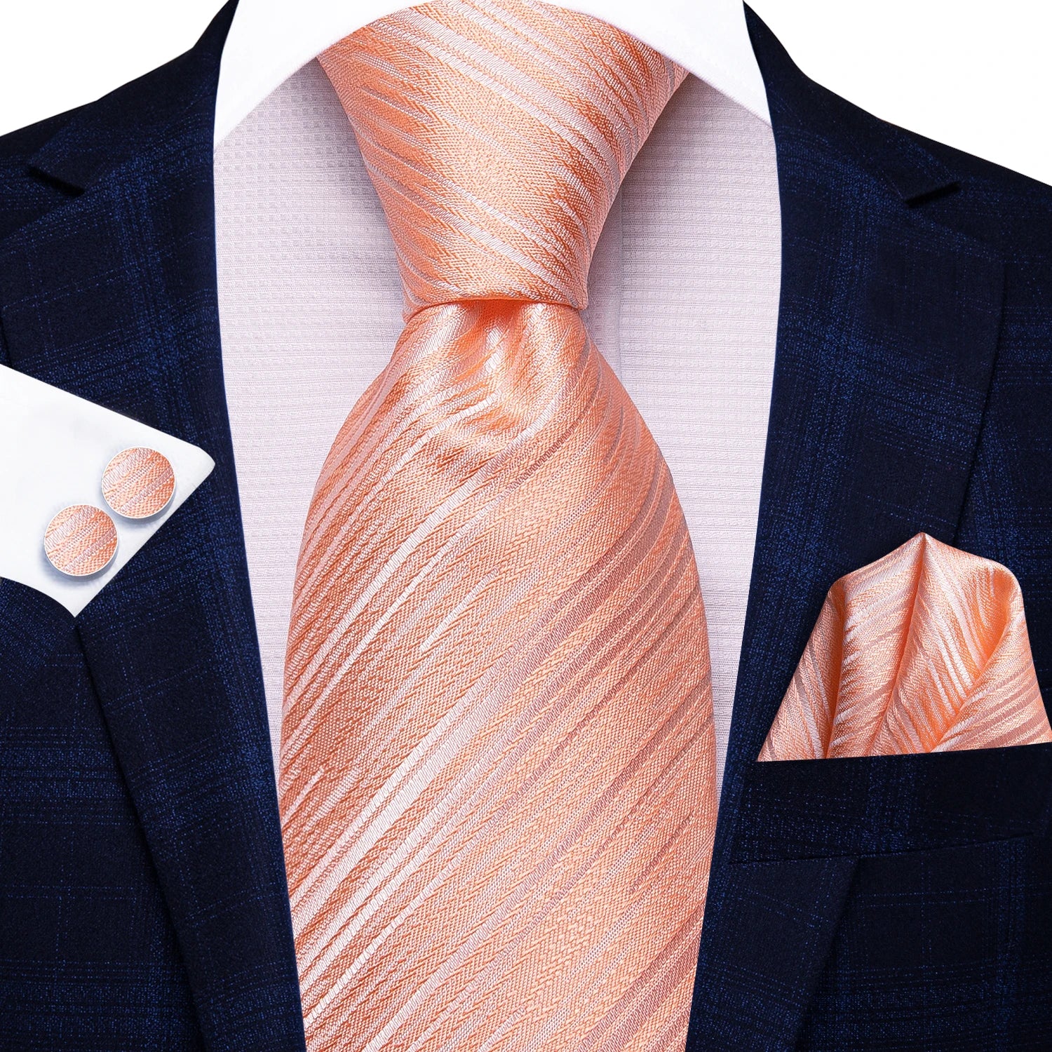 Hi-tie Mens Tie Pink Floral Stripes Solid Paisley Necktie Pocket Qme LDSN3804