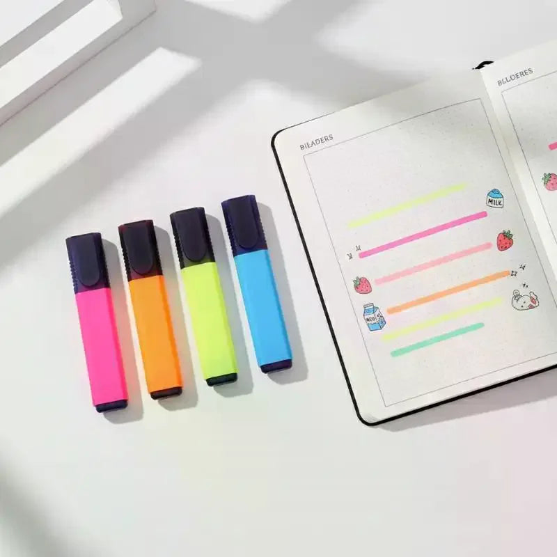 Light Drawing Key Marker Pens 4 6 8 Colors Creative Highlight Smooth Qme