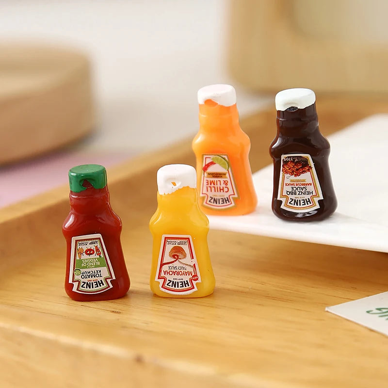 Dollhouse Miniature Strawberry Sauce Jam Jar Mini Kitchen Food Qme