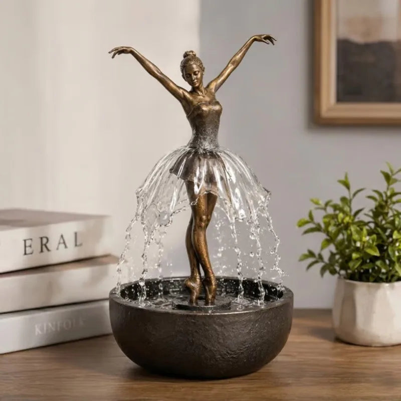Ballerina Tabletop Water Feature Luxury Indoor Fountain Home Hotel Qme