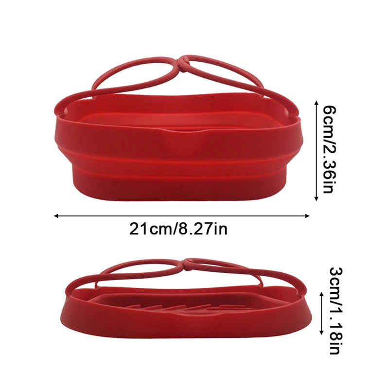 Air Fryer Silicone Basket Tray Pot Handle Square Airfryer Baking Mold Qme
