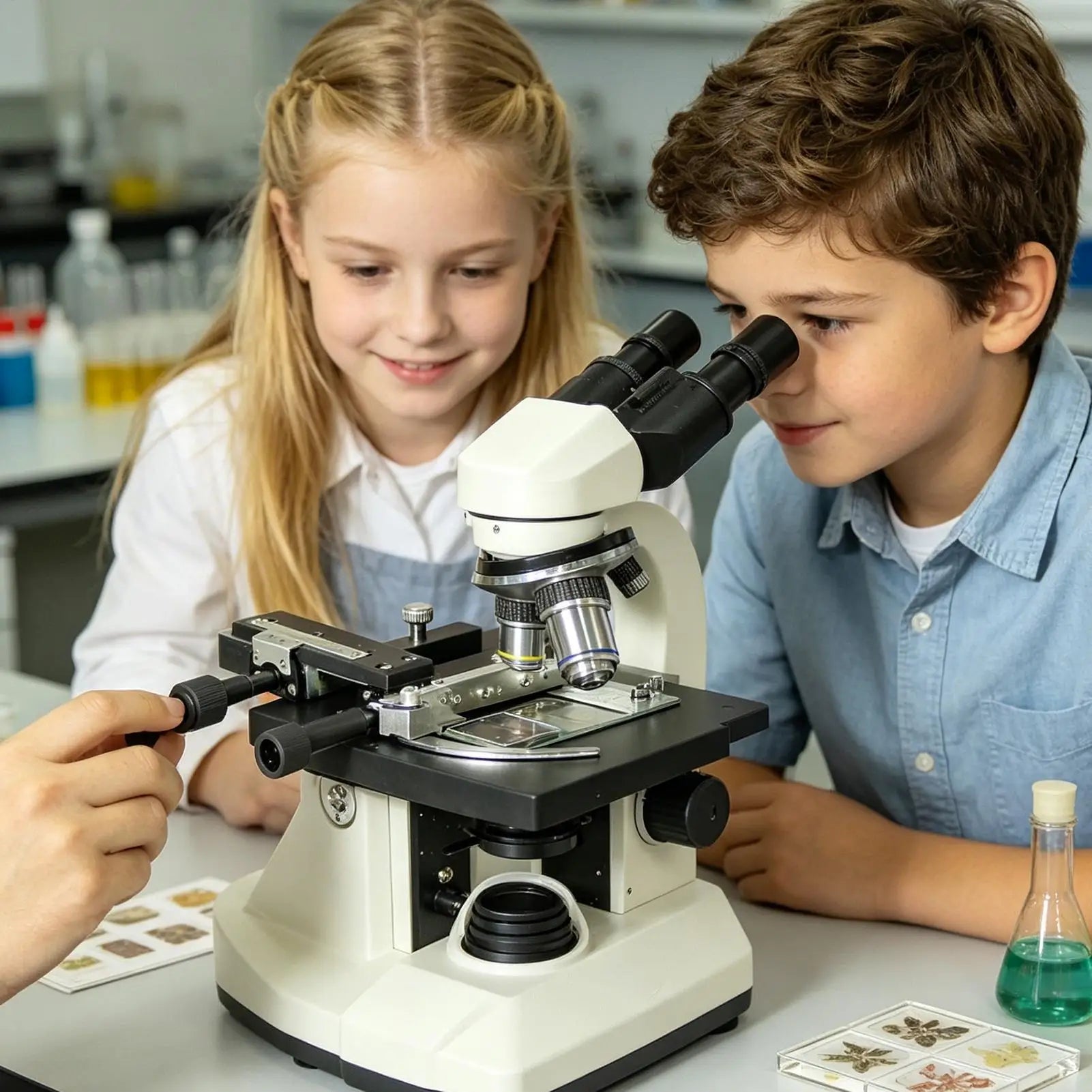 Microscope Mobile Stage Specimen Slide Accessories Scale Attachable Qme