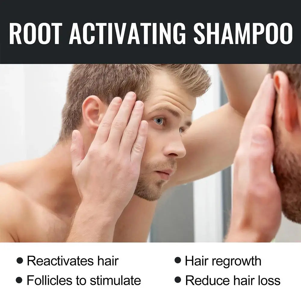 2PCS Anti Baldness Shampoo Thickening Shampoo Root Activator Shampoo Nourish Hair Regrowth Shampoo For Thinning Hair & Hair Loss Qme