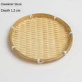 Handwoven Natural Bamboo Tray Sturdy Eco Friendly For Storage Serving Home Decor Qme A2