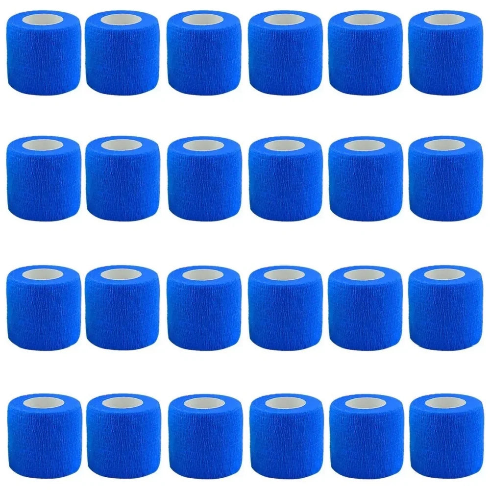 24pcs Bandage Tape Self Adhesive Elastic Bandage Wrap Elastoplast for Knee Support Pads Finger Ankle Palm Shoulder tattoo Qme blue 24pcs 5cmx4.5m