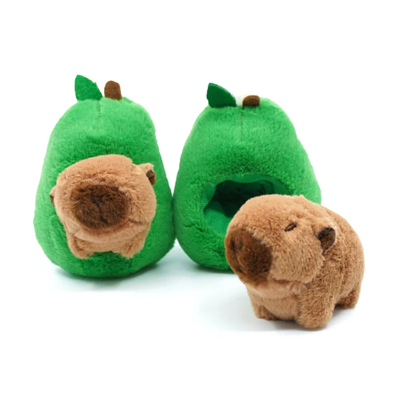 Creative Cute Avocado Capybara Plush Toy Doll Key Chain Plushie Qme one size