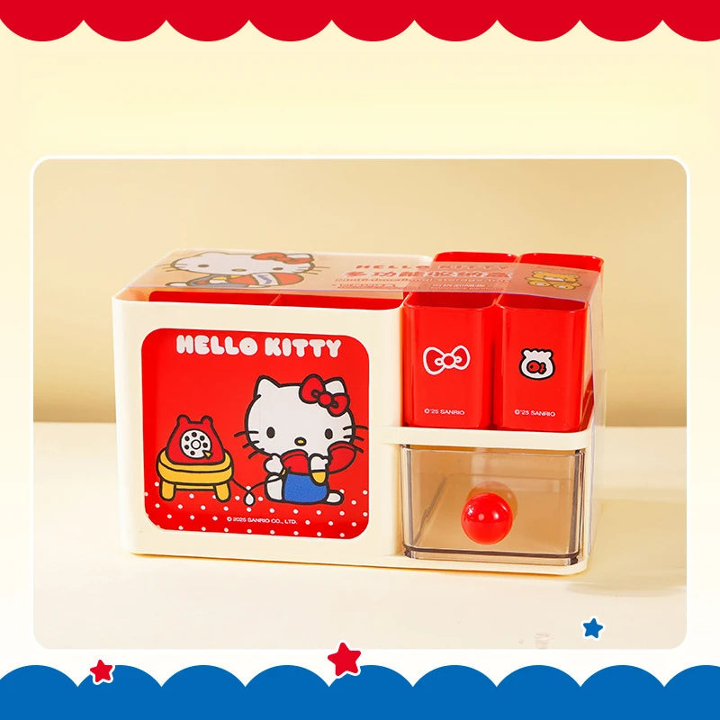 Hello Kitty Multifunctional Stationery Pencil Holder Simple and Cute Storage Box for Students' Desks Qme 2