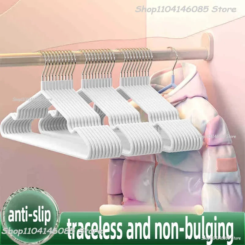 10PCS Non-slip Dip Plastic Clothes Hanger Dormitory Clothes Drying Adult Clothes Drying Rack Household Thick Clothes Support Qme