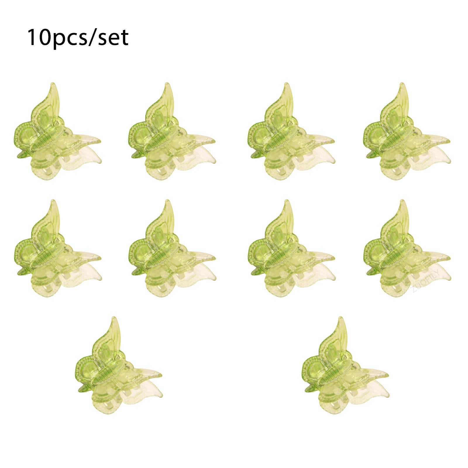 10Pcs Colorful Butterfly Hair Clips Grip Claw Barrettes Mini Gradient Color Hairpin Hair Styling Accessories Tool for Girls Qme Grass Green