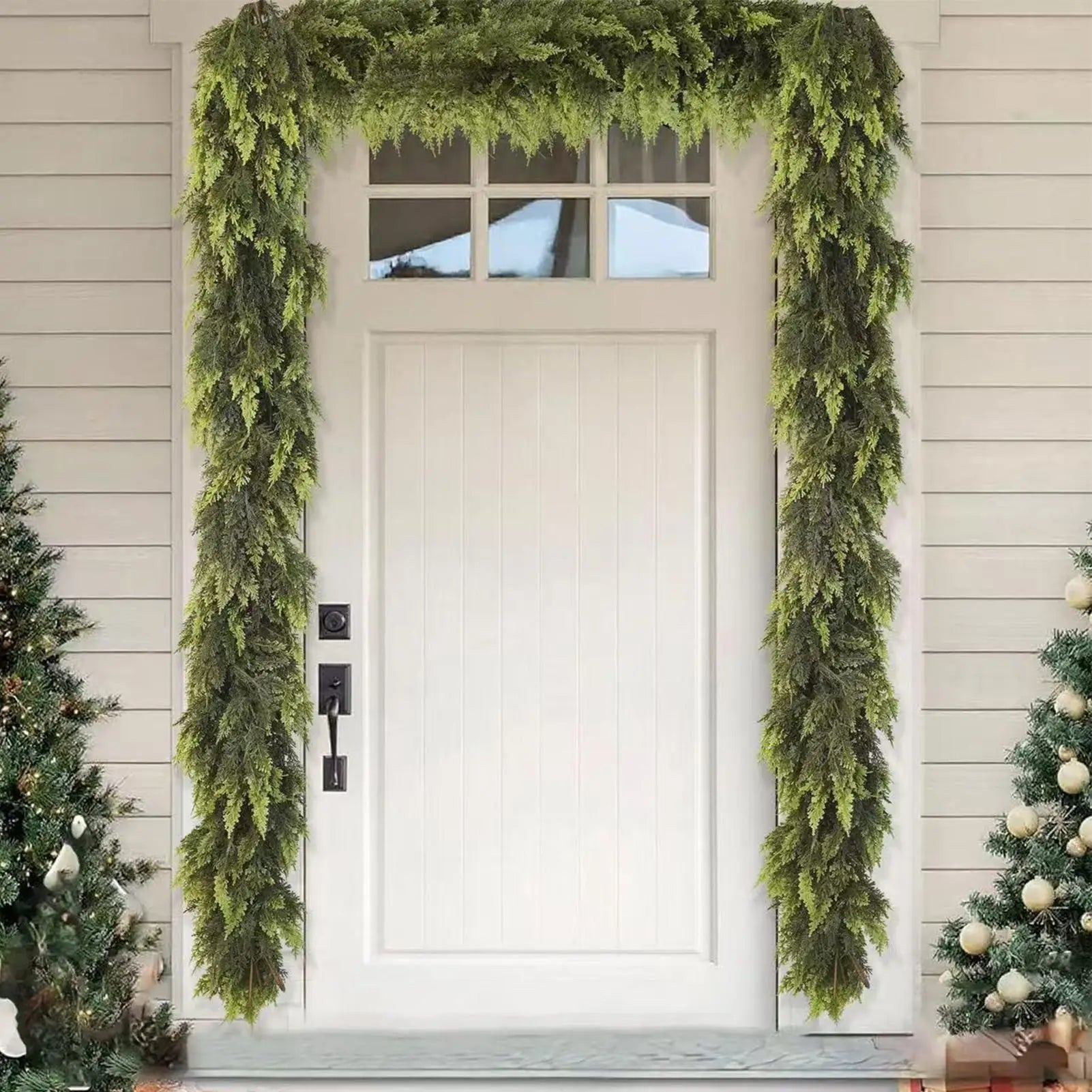 Christmas Garlands Artificial Green Pine Decoration Garland Fireplace Qme