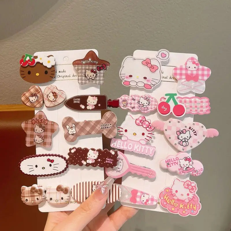 Hello Kitty Cartoon Hair Clip Cute Hair Accessory New Style Forehead Bangs Clip for Students Qme