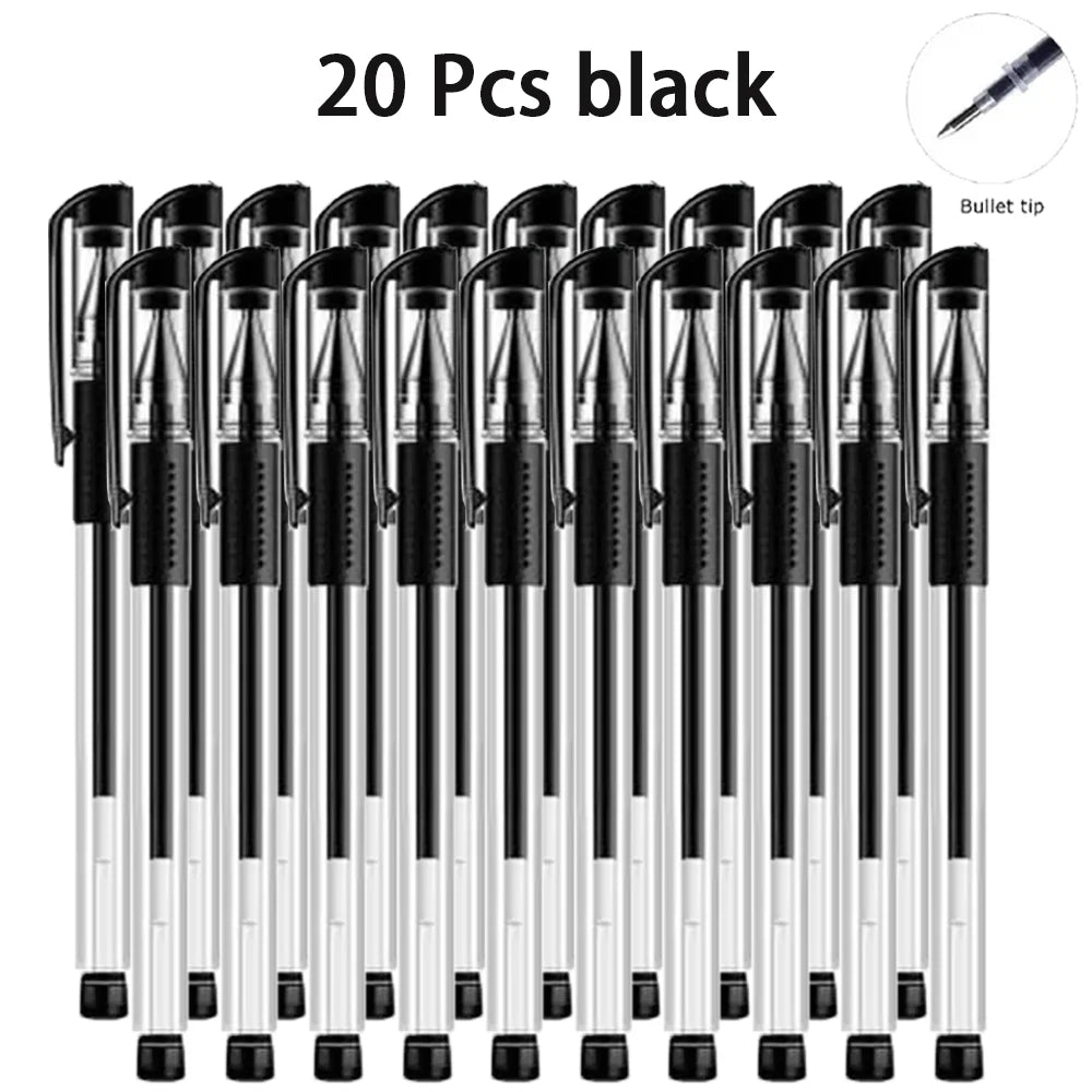 20-100Pcs Minimalist Gel Rollerball Pens Multi-purpose Smooth Writing Ballpoint Pen Office Student Daily Stationery Supplies Qme 20 black